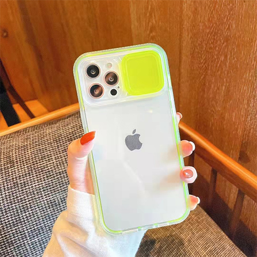 Custodia rigida per iPhone con custodia per fotocamera scorrevole
